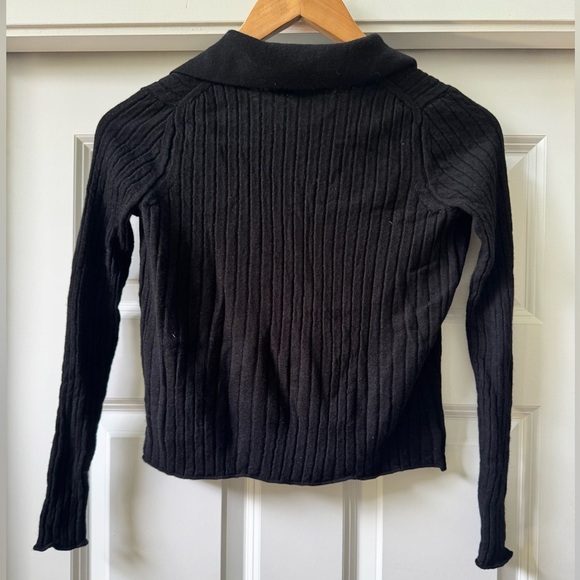 Vince Black Ribbed Button Down Shirt - Picture 3 of 3